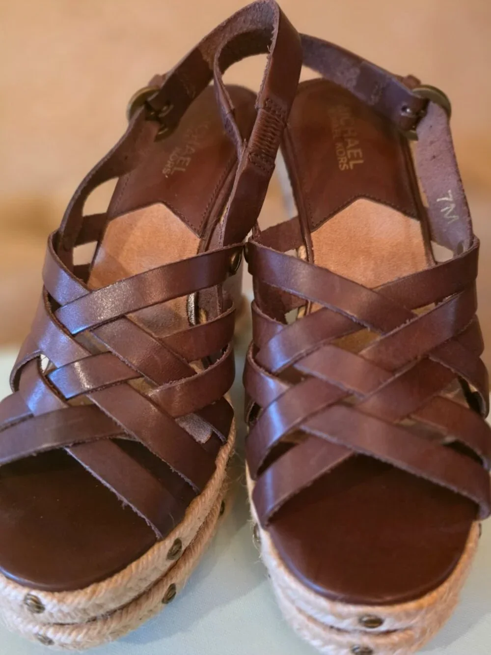 MICHAEL Michael Kors Brown Wedge Sandals
